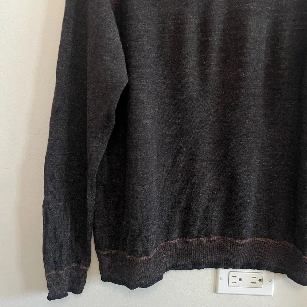 Robert Graham Men's Dark Brown 100% Wool Crewneck Sweater Business Work Classic